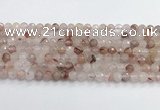 CPQ318 15.5 inches 6mm faceted round pink quartz beads