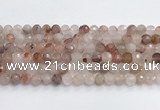 CPQ319 15.5 inches 8mm faceted round pink quartz beads