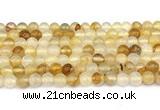 CPQ351 15.5 inches 6mm round yellow quartz gemstone beads