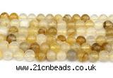 CPQ352 15.5 inches 8mm round yellow quartz gemstone beads