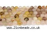 CPQ360 15.5 inches 4mm round pink & yellow quartz gemstone beads