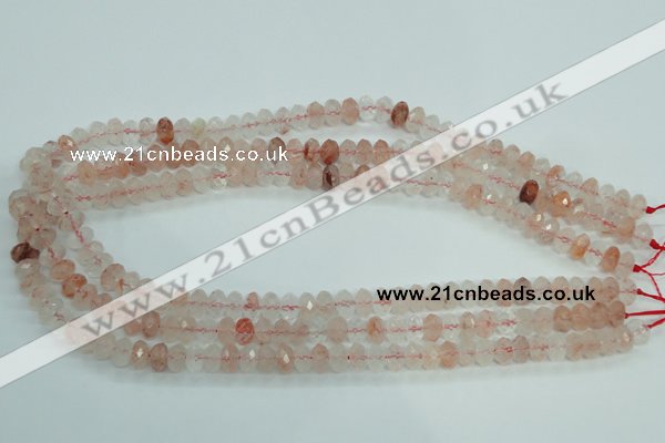 CPQ38 15.5 inches 5*8mm faceted rondelle natural pink quartz beads