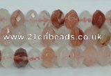 CPQ39 15.5 inches 6*10mm faceted rondelle natural pink quartz beads