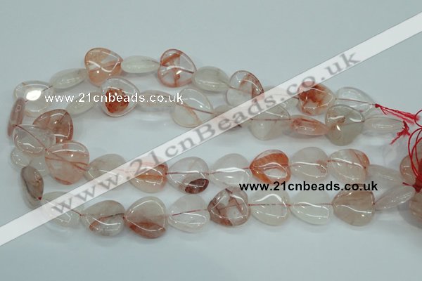 CPQ55 15.5 inches 20*20mm heart natural pink quartz beads