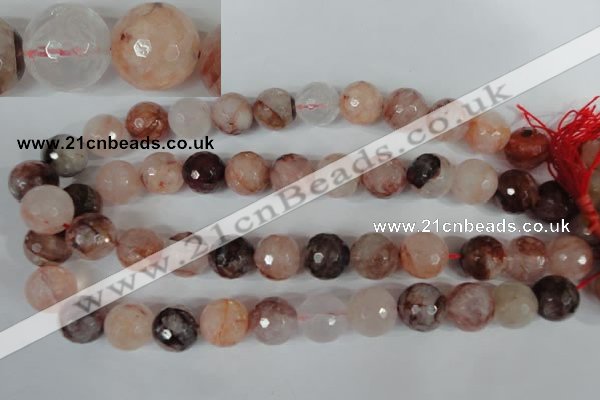 CPQ68 15.5 inches 16mm faceted round natural pink quartz beads