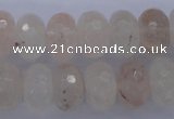 CPQ70 15.5 inches 10*16mm faceted rondelle natural pink quartz beads