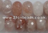 CPQ71 15.5 inches 12*18mm faceted rondelle natural pink quartz beads