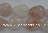 CPQ76 15.5 inches 15*20mm faceted teardrop natural pink quartz beads