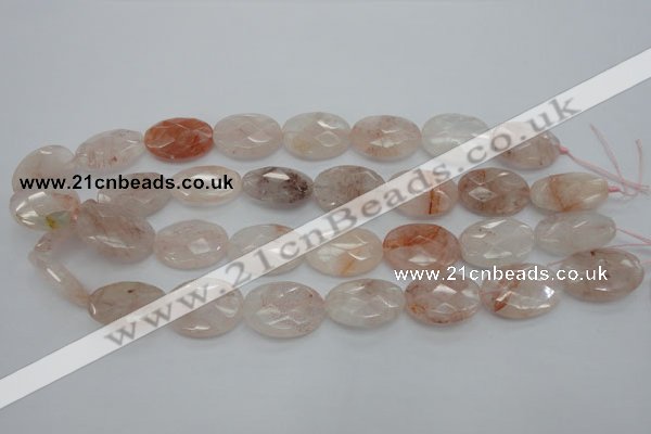 CPQ85 15.5 inches 18*25mm faceted oval natural pink quartz beads