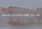 CPQ93 15.5 inches 10*35mm carved teardrop natural pink quartz beads