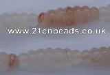 CPQ95 15.5 inches 10*30mm carved rice natural pink quartz beads