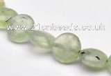 CPR07  A grade 10mm flat round natural prehnite gemstone beads