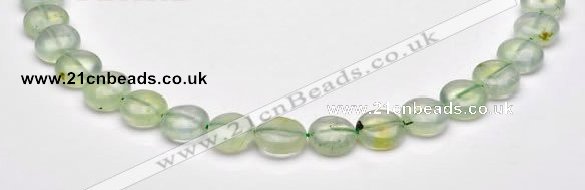 CPR08 A grade 12mm flat round natural prehnite gemstone beads