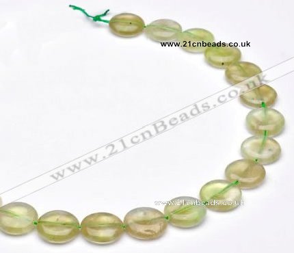 CPR09 A grade 16mm flat round natural prehnite gemstone beads