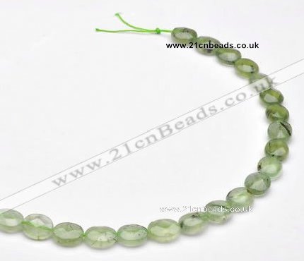 CPR11 A grade 10*12mm faceted oval natural prehnite stone beads