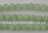 CPR111 15.5 inches 6mm faceted round natural prehnite beads wholesale