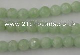 CPR112 15.5 inches 8mm faceted round natural prehnite beads wholesale