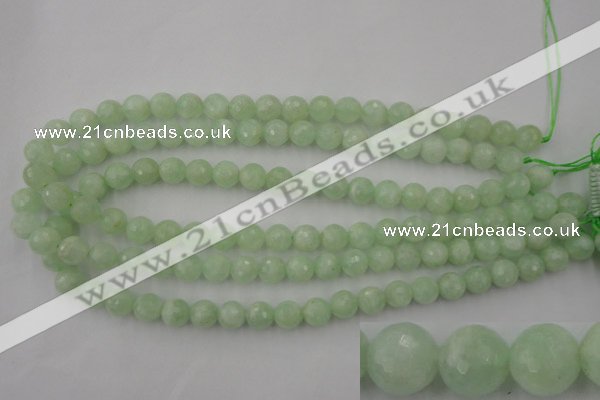 CPR113 15.5 inches 10mm faceted round natural prehnite beads wholesale