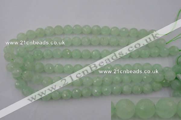 CPR114 15.5 inches 12mm faceted round natural prehnite beads wholesale