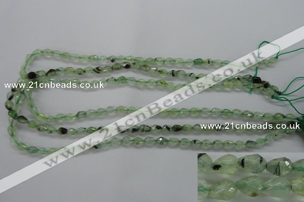 CPR204 15.5 inches 5*8mm faceted teardrop natural prehnite beads