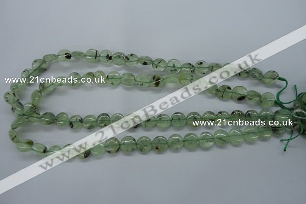 CPR212 15.5 inches 12mm flat round natural prehnite beads wholesale