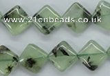 CPR238 15.5 inches 12*12mm diamond natural prehnite beads wholesale