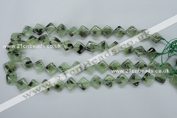 CPR238 15.5 inches 12*12mm diamond natural prehnite beads wholesale