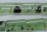 CPR245 15.5 inches 12*22mm flat tube natural prehnite beads wholesale