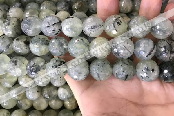 CPR356 15.5 inches 16mm faceted round prehnite beads wholesale