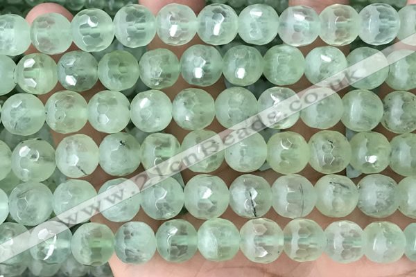 CPR368 15.5 inches 12mm faceted round prehnite gemstone beads