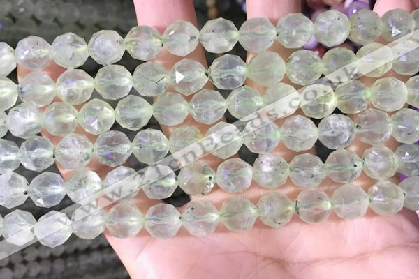 CPR377 15.5 inches 8mm faceted nuggets prehnite gemstone beads