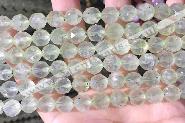 CPR378 15.5 inches 10mm faceted nuggets prehnite gemstone beads