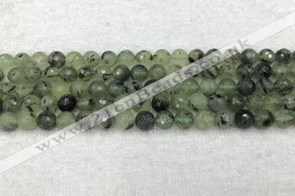 CPR405 15.5 inches 6mm faceted round prehnite beads wholesale