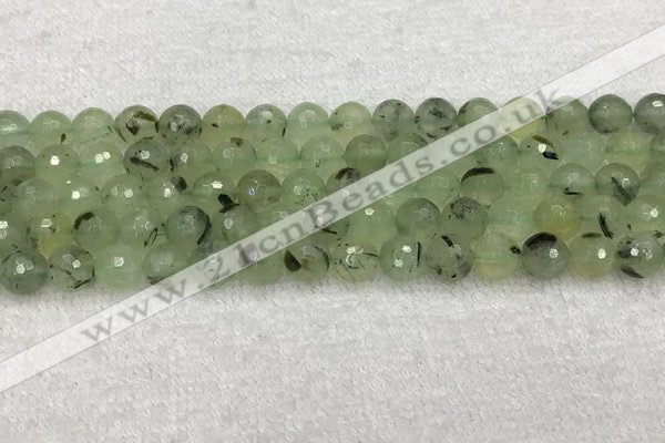 CPR410 15.5 inches 6mm faceted round prehnite gemstone beads