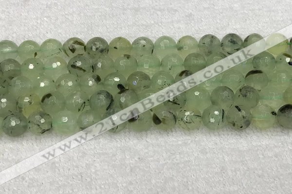 CPR411 15.5 inches 8mm faceted round prehnite gemstone beads