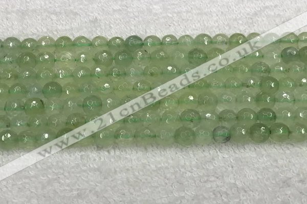 CPR415 15.5 inches 6mm faceted round natural prehnite beads