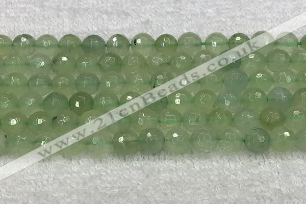 CPR417 15.5 inches 10mm faceted round natural prehnite beads