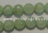 CPR54 15.5 inches 12mm faceted round natural prehnite beads