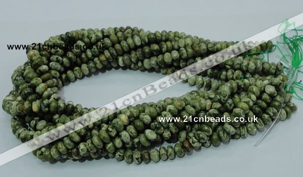 CPS01 15.5 inches 5*8mm rondelle green peacock stone beads wholesale