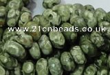 CPS02 15.5 inches 6*10mm rondelle green peacock stone beads wholesale