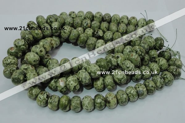 CPS03 15.5 inches 13*18mm rondelle green peacock stone beads wholesale