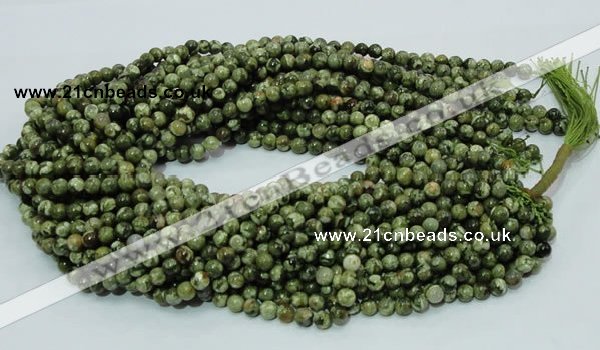 CPS04 15.5 inches 6mm round green peacock stone beads wholesale