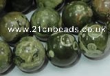 CPS08 15.5 inches 18mm round green peacock stone beads wholesale