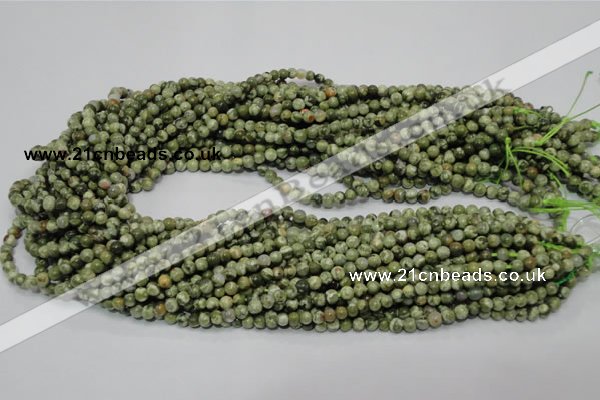 CPS110 15.5 inches 4mm round green peacock stone beads wholesale