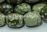 CPS16 15.5 inches 16*20mm egg-shaped green peacock stone beads