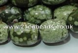 CPS16 15.5 inches 16*20mm egg-shaped green peacock stone beads