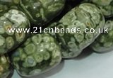 CPS17 15.5 inches 18*24mm egg-shaped green peacock stone beads