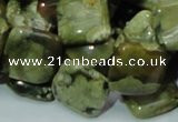 CPS21 15.5 inches 15*15mm rhombic green peacock stone beads wholesale