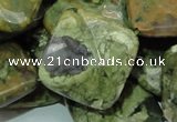 CPS76 15.5 inches 25*25mm faceted rhombic green peacock stone beads