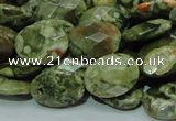 CPS91 15.5 inches 16*20mm faceted oval green peacock stone beads